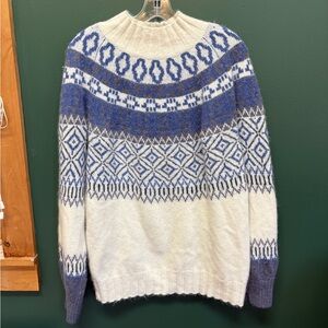 Kari Traa Blue and White Crewneck Sweater